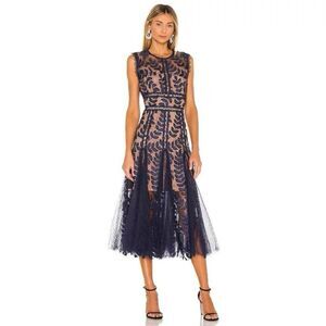 NWOT BRONX AND BANCO Saba Midi Dress in Navy, size XS